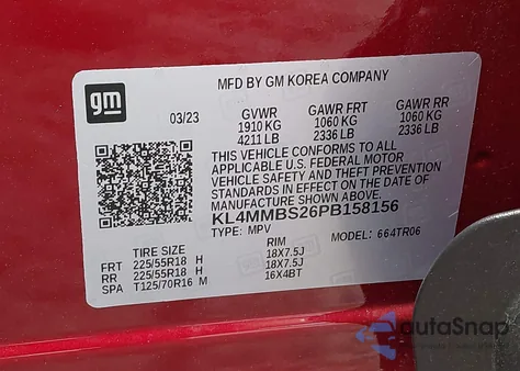 2023 Buick Encore Gx Preferred Fwd from USA, damaged, VIN KL4MMBS26PB158156